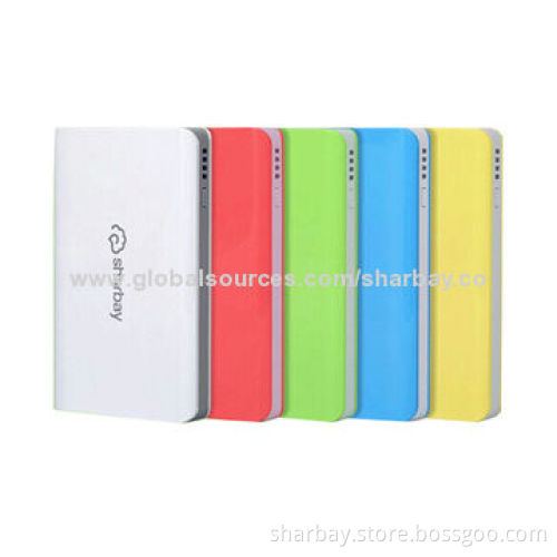 USB Mobile Phone Chargers, Built-in Li-polymer Power Battery/Ultra-thin/Mini Size/4 Indicator Light